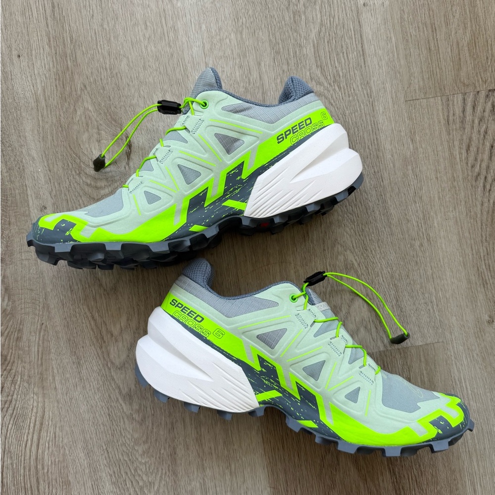 Salomon New With Box SpeedCross 6 Green and Gray Trail Running Shoes Size 8
